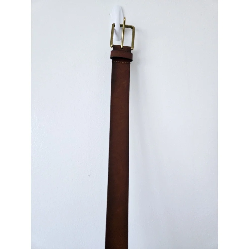 Tommy‎ Hilfiger Dress Belt Mens 40 Brown Leather Brass Made in USA